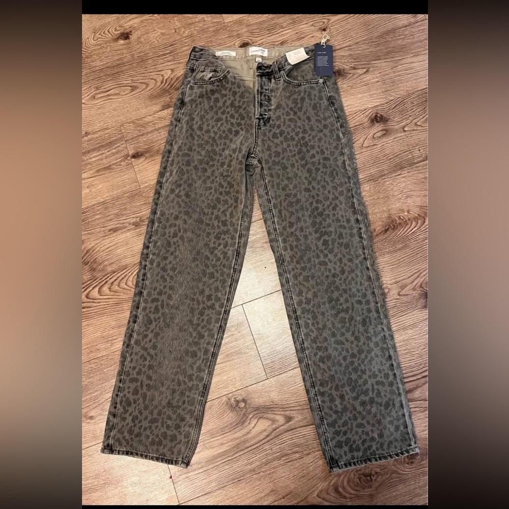 Universal Thread Leopard Print Boyfriend Jeans - Gray